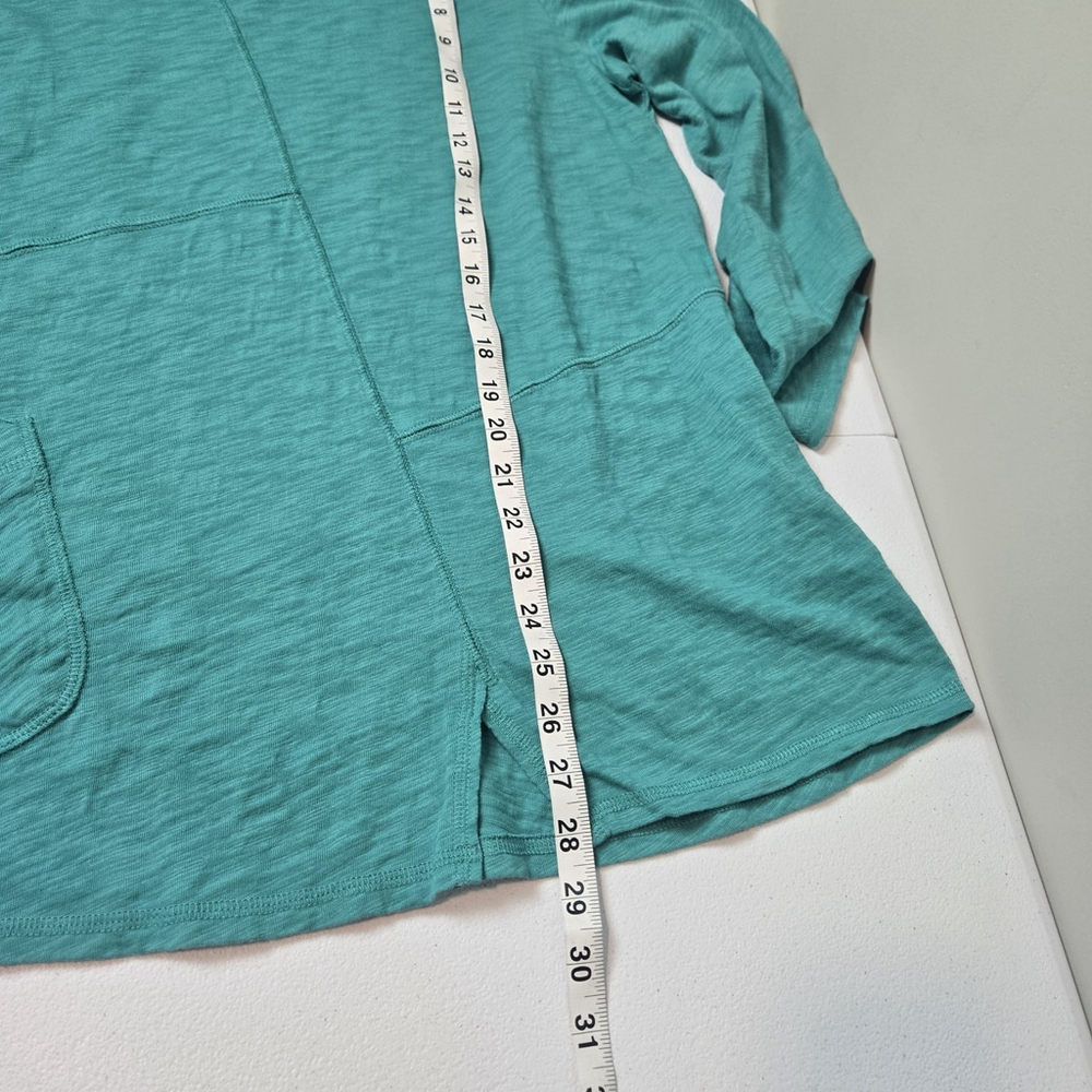 Habitat Womens Slub Knit Tunic Top Size M Teal Flowy Lagenlook Casual Relaxed - Picture 6 of 6